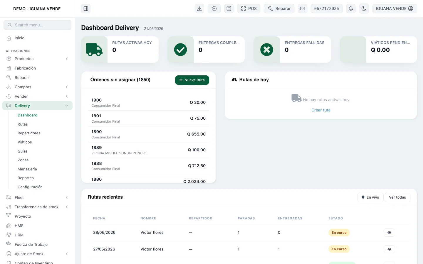 Delivery en elsistema.lat